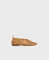 Mansur Gavriel Open Weave Ballet Flat In Brown