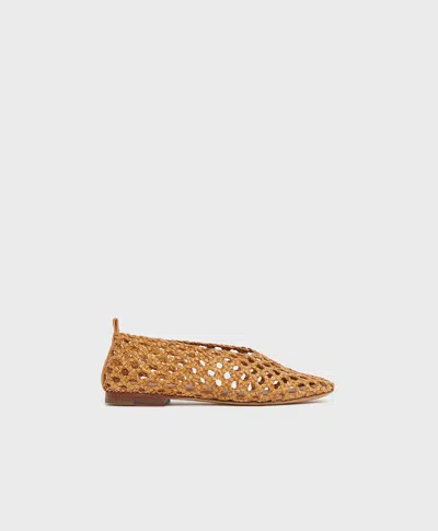 Mansur Gavriel Open Weave Ballet Flat In Brown