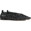 Mansur Gavriel Woven Ballerina Flat In Black