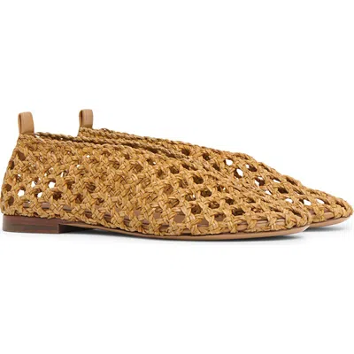 Mansur Gavriel Woven Ballerina Flat In Brown