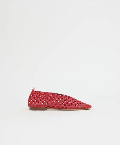 Mansur Gavriel Open Weave Ballet Flat In Red