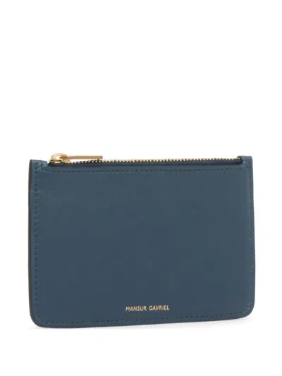 Mansur Gavriel Zip-up Cardholder In Blue
