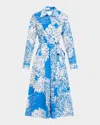 Mantù Abstract-print Cotton Midi Wrap Shirtdress