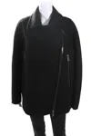 Mantù Womens Asymmetrical Compact Wool Full Zip Coat Jacket Black In Black