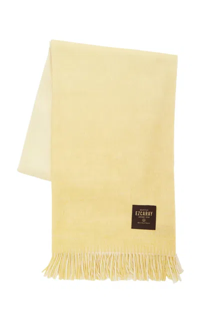 Mantas Ezcaray Ombré-effect Merino Wool Throw In Yellow