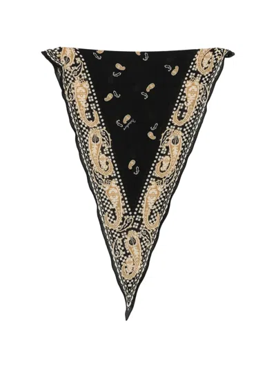Mantero 1902 Paisley-print Silk Scarf In Black
