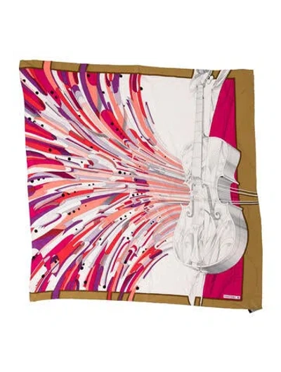 Pre-owned Mantero 1902 Silk Graphic Print Scarf In Neutrals