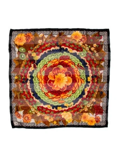 Pre-owned Mantero 1902 Silk Printed Scarf In Multi