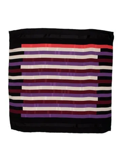 Pre-owned Mantero 1902 Silk Striped Scarf In Purple