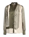 Mantero 1902 Woman Shirt Military Green Size 6 Silk In Military Green