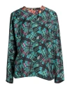 Mantero 1902 Woman Blouse Deep Jade Size 4 Silk In Green