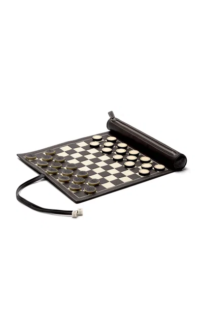 Mantiques Modern Lancel Leather Checkers Set In Multi