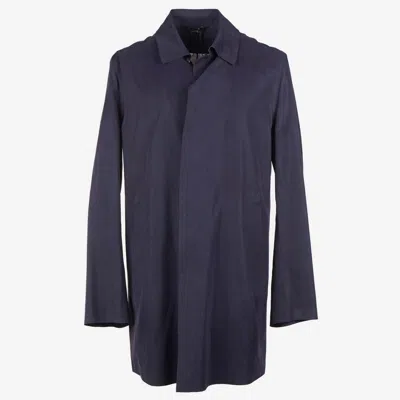 Pre-owned Manto 'ariete' Laser-cut Waterproof Rain Jacket 46r (eu 56) Xxl Overcoat In Blue