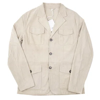 Pre-owned Manto Lightweight Unlined Nappa Lambskin Suede Field Jacket M (eu 50) Blazer In Beige