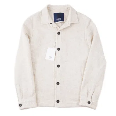 Pre-owned Manto 'passito' Cream Woven Cotton-silk-linen Shirt-jacket M (eu 48) In White