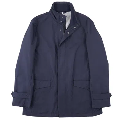 Pre-owned Manto 'roger' Weather-repellent Technical Fabric Car Coat M (eu 50) Jacket In Blue