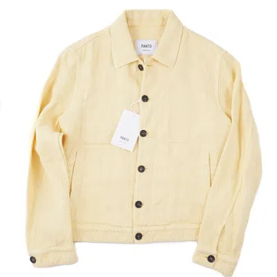 Pre-owned Manto Summer 2024 'strozzi' Light Yellow Linen Blouson Jacket M (eu 50)