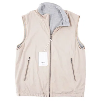 Pre-owned Manto Summer 2024 'visconti' Reversible Polyester And Cotton Vest M (eu 50) In Beige