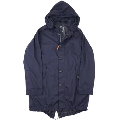 Pre-owned Manto Summer 2024 Water-repellent Lightweight Hooded Parka M (eu 50) Rain Jacket In Blue