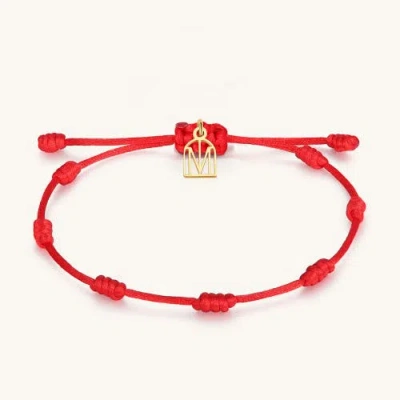 Mantra 7 Knots Of Protection Bracelet In Red