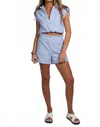 Mantra Ally Ruffle Towel Short In Periwinkle In Blue