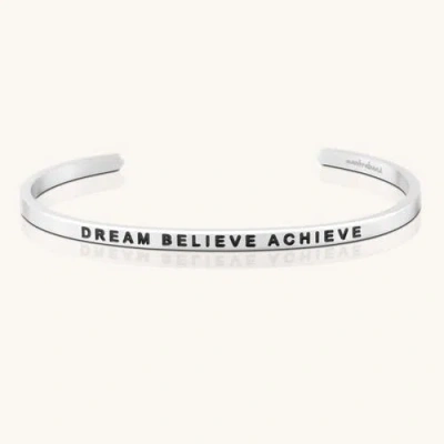 Mantra Dream Believe Achieve Bracelet In Silver