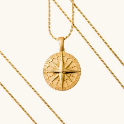 Mantra Find Your True North Mandala Necklace In Gold