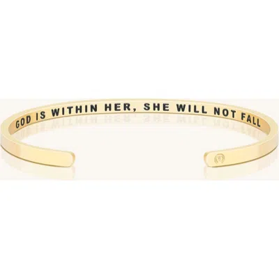 Mantra God Is Within Her, She Will Not Fall Bracelet In Gold