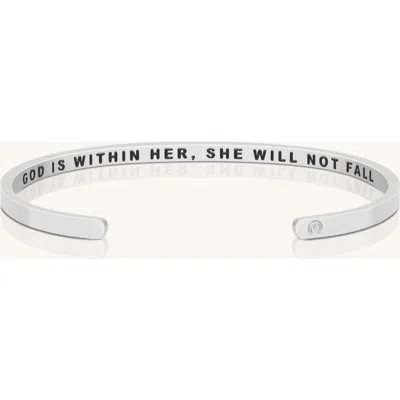 Mantra God Is Within Her, She Will Not Fall Bracelet In Metallic