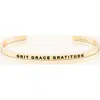 Mantra Grit Grace Gratitude Bracelet In Gold