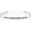Mantra Grit Grace Gratitude Bracelet In Metallic