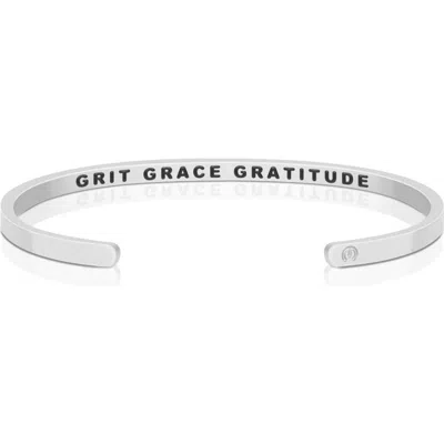 Mantra Grit Grace Gratitude Bracelet In Pattern