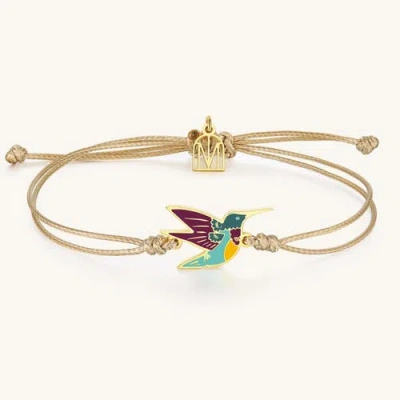 Mantra Hummingbird Be Present Bracelet In Green