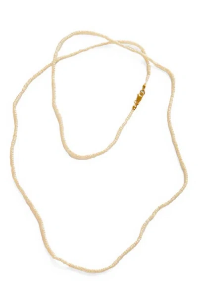 Mantra I Am Abundant Pearl Chain In Gold