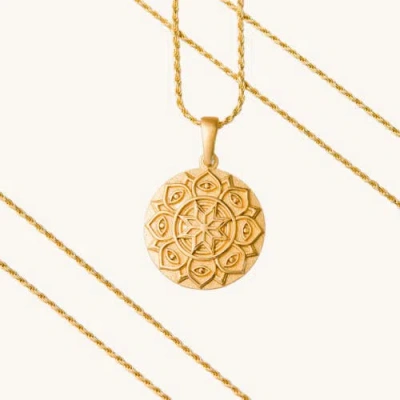 Mantra I Am Supported And Protected Mandala Necklace In Gold