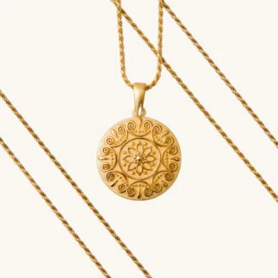 Mantra I Choose Joy Mandala Necklace In Gold