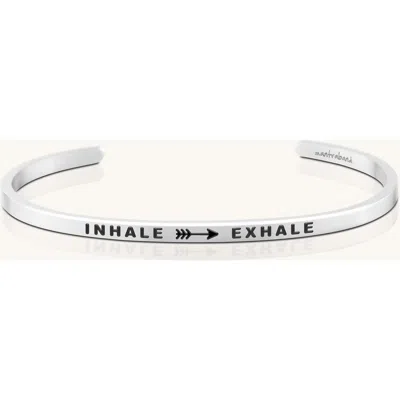 Mantra Inhale Exhale Bracelet In Metallic