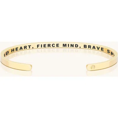 Mantra Kind Heart, Fierce Mind, Brave Spirit Bracelet In Gold