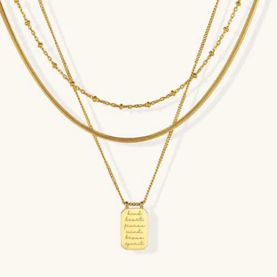 Mantra Kind Heart, Fierce Mind, Brave Spirit In Gold