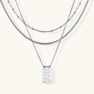 Mantra Kind Heart, Fierce Mind, Brave Spirit In Metallic