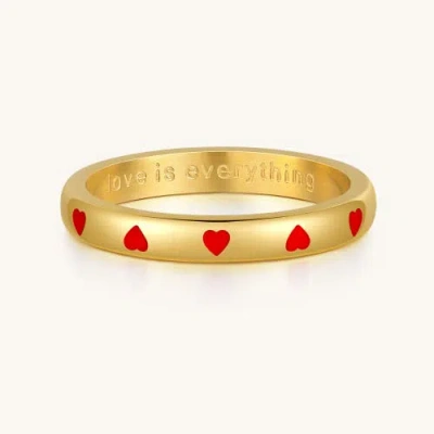 Mantra Love Is Everything Ring In Gold