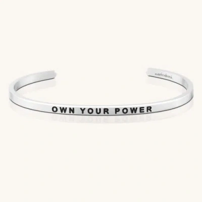 Mantra Own Your Power, Know Your Worth Bracelet In Silver