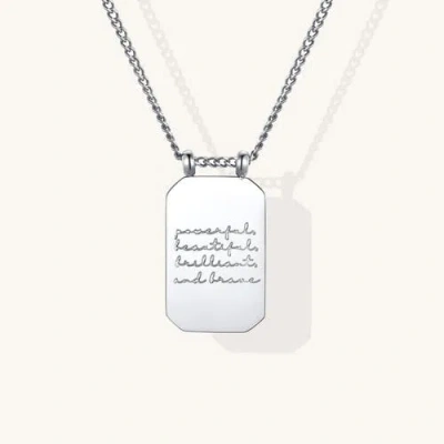 Mantra Powerful, Beautiful, Brilliant, And Brave In Silver