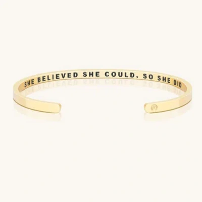 Mantra She Believed She Could, So She Did Bracelet In Gold