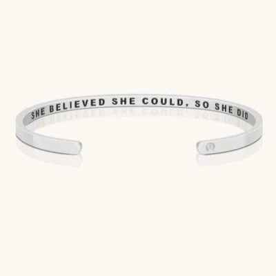Mantra She Believed She Could, So She Did Bracelet In Metallic