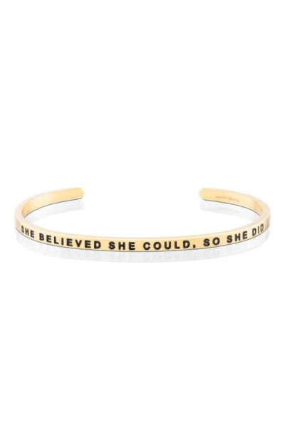 Mantra She Believed She Could, So She Did Bracelet In Gold