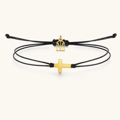 Mantra The Cross Thread Bracelet In Black