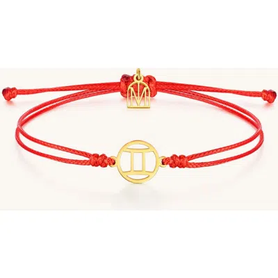 Mantra Zodiac Thread Bracelet In Red
