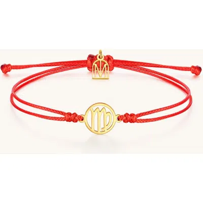 Mantra Zodiac Thread Bracelet In Red