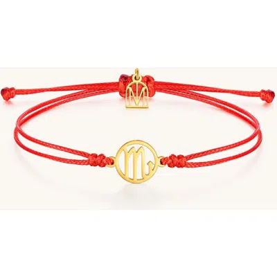 Mantra Zodiac Thread Bracelet In Red